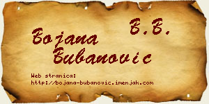 Bojana Bubanović vizit kartica